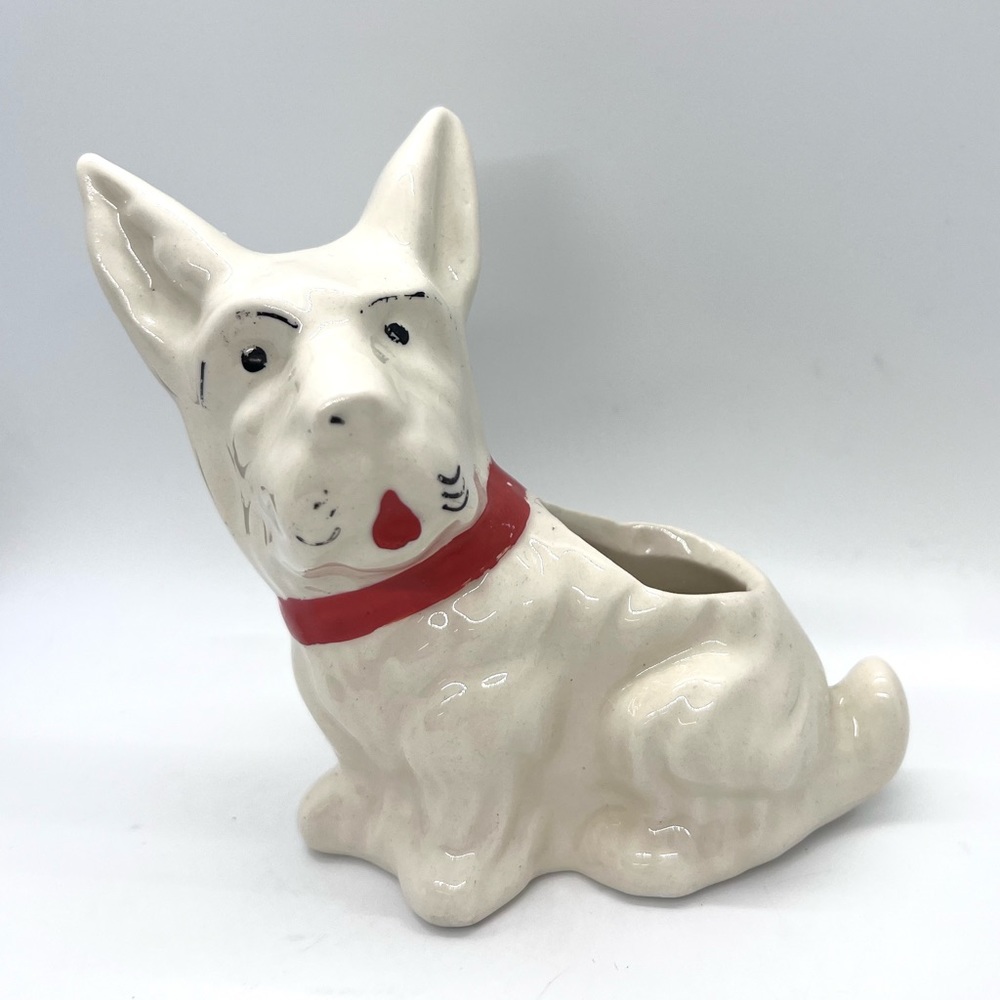 Vintage MCM 50’s 60’s Kitsch Scottie Dog Planter Holder